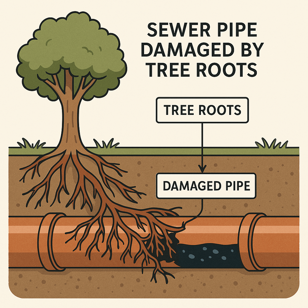 Sewer Pipe damaged by Tree Roots – 1024×1024